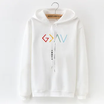 

New Women's Winter Fleece Hoodie Leisure Sweatshirt Letter Print Loose Korean Tops Streetwear Sports Shirt