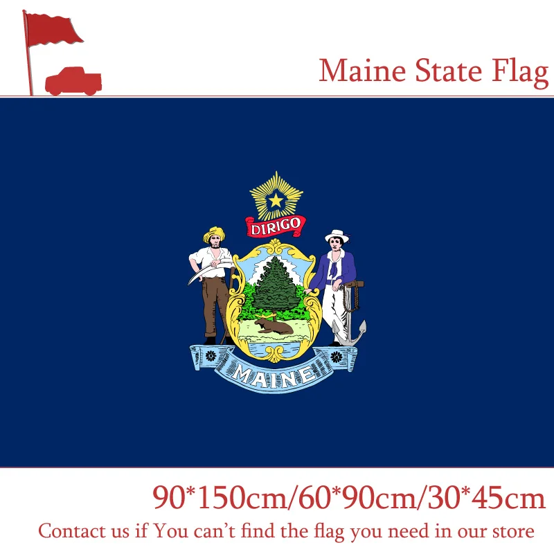 

Free shipping Maine State Flag 150x90cm 3x5ft Banner With Metal Holes 60*90cm 30*45cm Car Flag For Vote Home Decoration