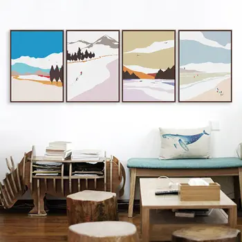 

Modern Season Travel Landscape Art Print Poster Home Wall Decor Canvas Painting