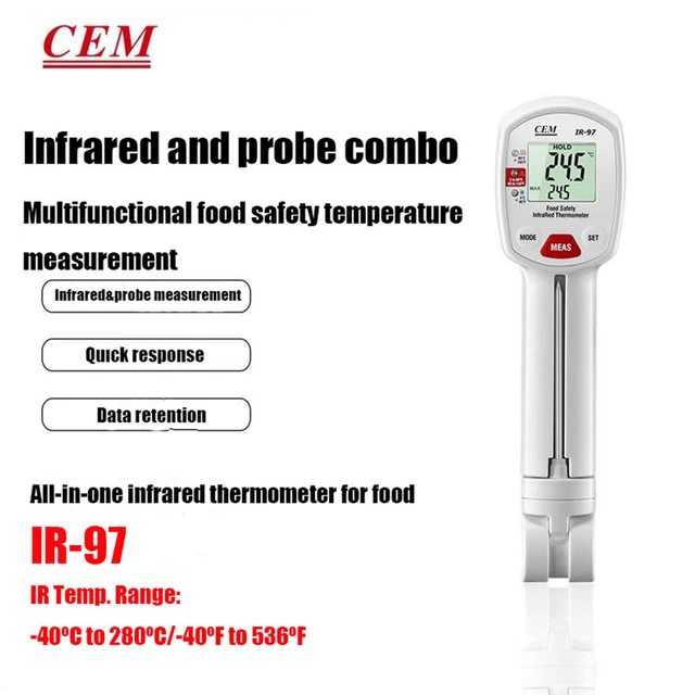Red 2-in-1 Instant Read Thermometer For Cooking, Infrared Thermometer  Cooking Thermometer With Meat Probe, Non-contact Laser Meat Thermometer For  Grid