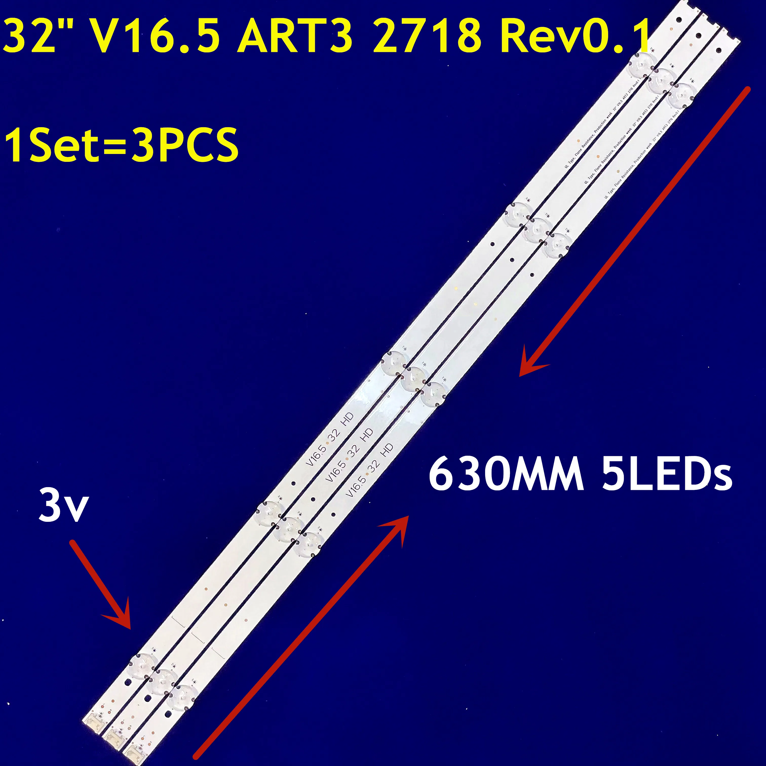 

3pcs/kit LED Backlight Strip 5lamps 32"V16.5 ART3 2718 6916L-2718A 2718B for 32LJ600B 32LH510B-CC HDE1282801732 LC320DXE(FJA