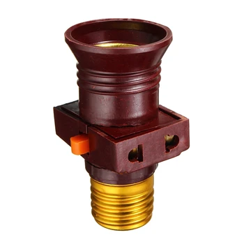 

Light Bulb Base E27 Screw Lamp Base Holder Converter Socket To With Socket Switch Adapter Rated Voltage AC110-250V 6A
