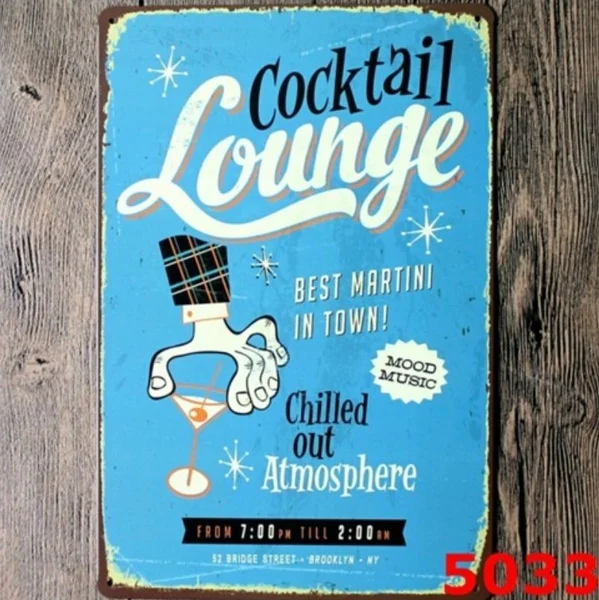 Martini Metal sign painting Poster Tin Sign Bar home wall Decoration art | Дом и сад