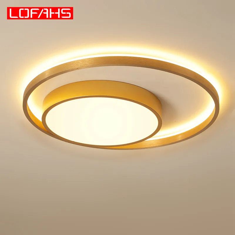 

LOFAHS Modern Led Ceiling Lights Bedroom Ceiling Lights aluminum acrylic Golden luxury Ceiling lamp led lighting fixtures