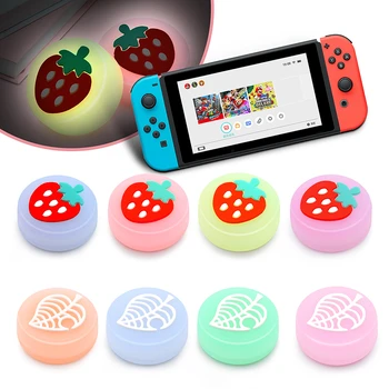 

For Nintendo Switch Thumb Stick Glow Case Cute Pink Leaf Joystick Cap Thumb Grip Joy-con Button Cover NS Switch Lite Accessories