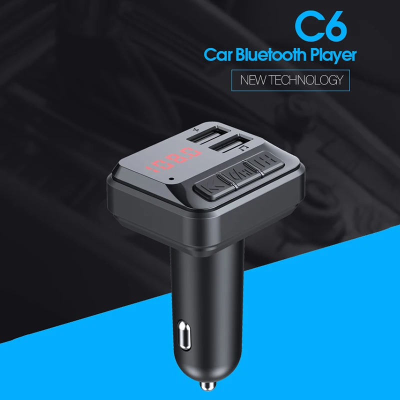 Черный Двойной USB Bluetooth автомобильный телефон зарядное устройство MP3 музыкальный плеер приемник комплект со светодиодный дисплей SP99 - Цвет: Черный