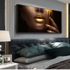 1 piezas pared grande imágenes artísticas para la sala de las mujeres con oro líquido casa decoración carteles lienzos impresiones HD pinturas ► Foto 3/6