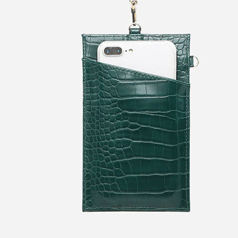 Card Holder Men Women PU Leather With Crocodile Pattern Wallet ID Credit Card Wallet Cell Phone Bag Shoulder Pocket Wallet
