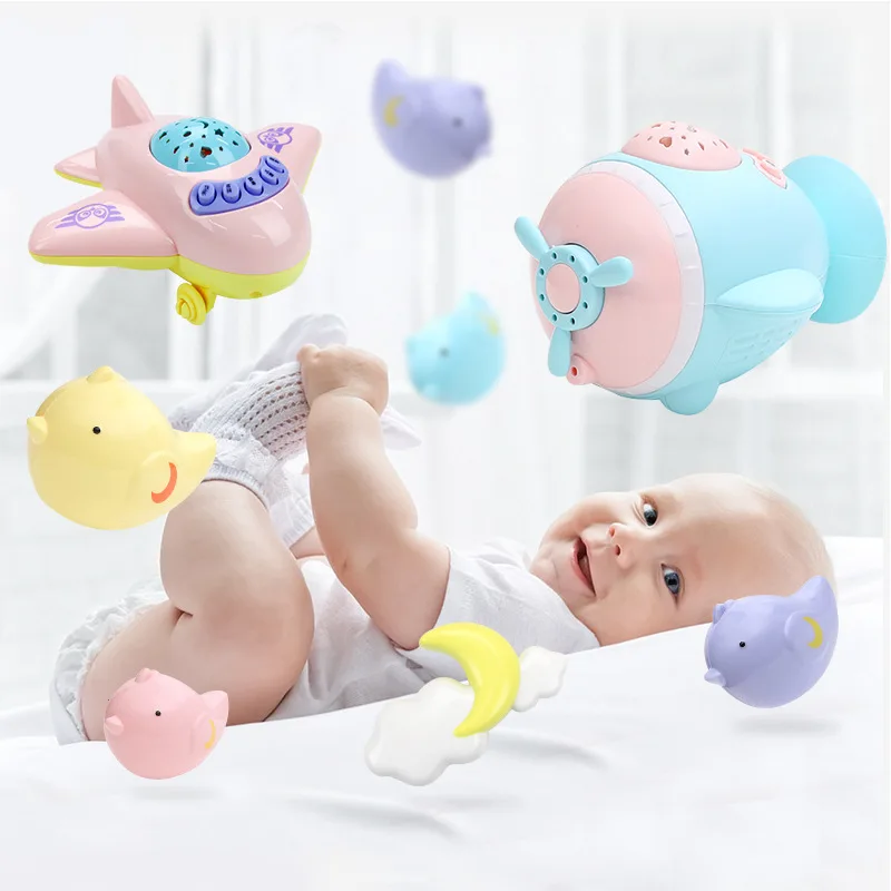 

Newborns Infant Toy Bed Bell 0-1-Year-Old Baby Music Rotating Bedside Bed Hanging Rattle Six Key Birdcage