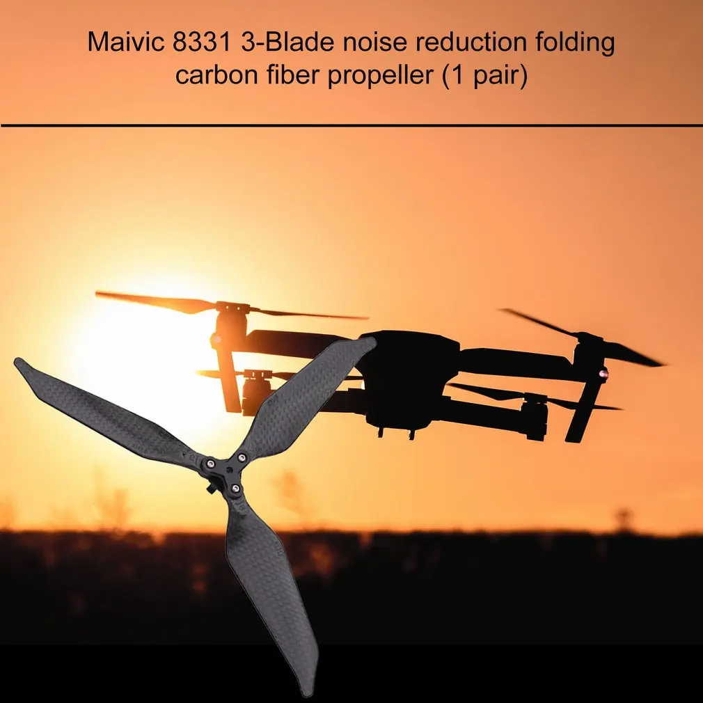 Для DJI Mavic Pro 8331 Камера аксессуары с 3-мя лезвиями Шум снижение складной углеродное волокно весло Профессиональный Материал прочный