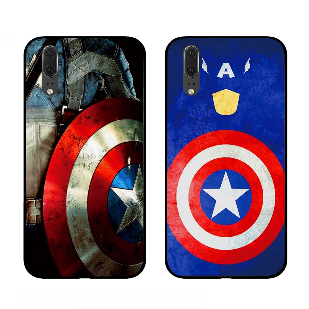 Капитан Америка, Железный человек для marvel черный чехол для телефона huawei P30 P20 mate 10 20 Pro Lite Nova 3 4 3i чехол