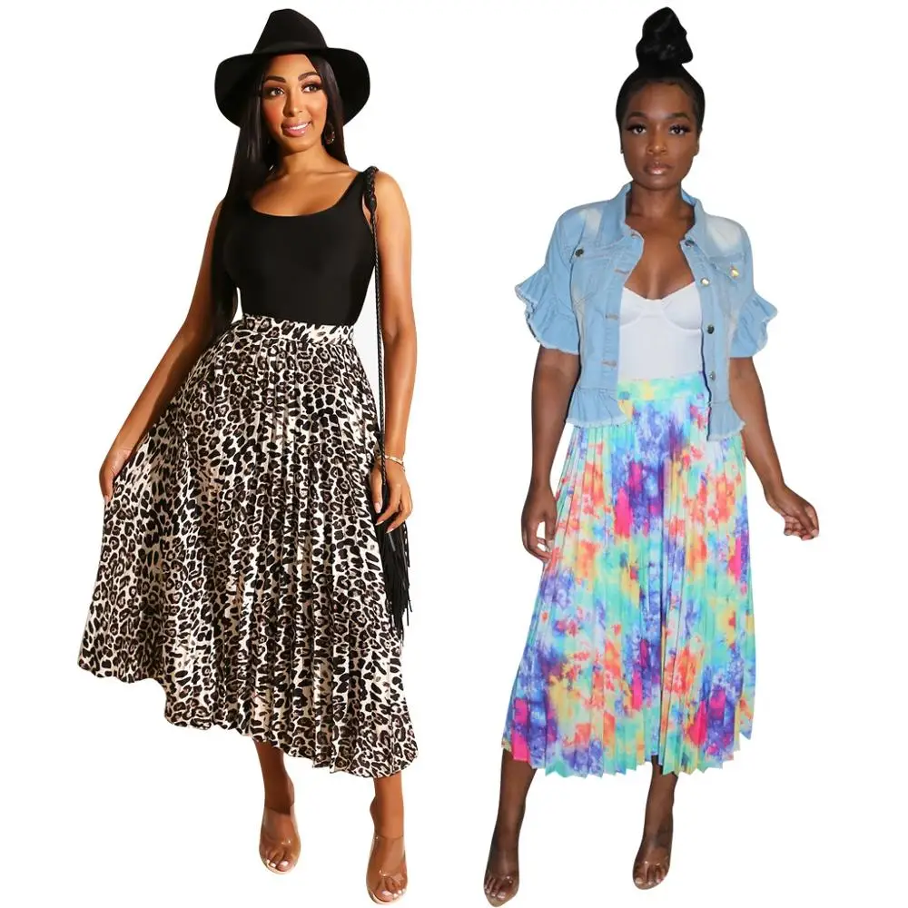 Новая модная Летняя Сексуальная плиссированная юбка с высокой талией сексуальные юбки с принтом femme Клубная элегантная юбка 3826