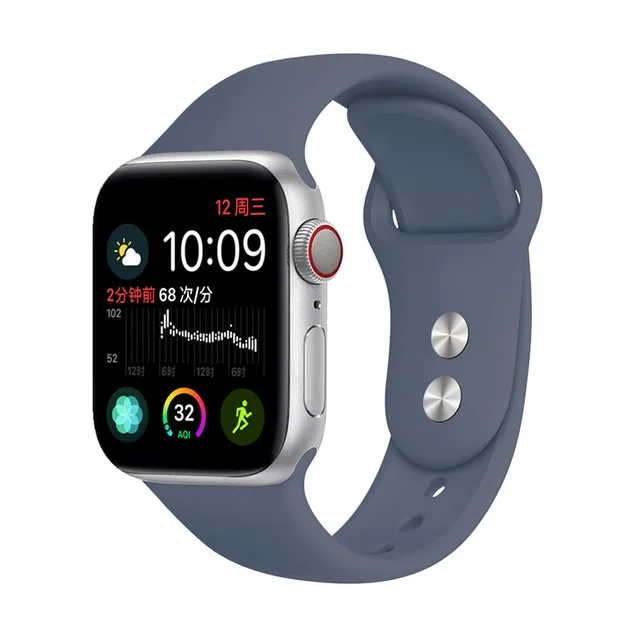 Ice blue Силиконовый ремешок для Apple Watch 38 мм 42 мм iwatch 5 ремешок 44 мм 40 мм спортивный браслет резиновый ремешок для iwatch 4 3 2 1 - Цвет ремешка: Ice blue