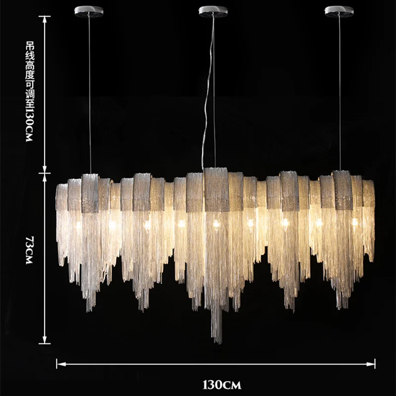 Роскошная лофтовая кисточка, цепочка, Подвеска светильник s Современный дизайнерский скандинавский светильник для гостиной, подвесной светильник с алюминиевой цепью, подвесной светильник, светильники