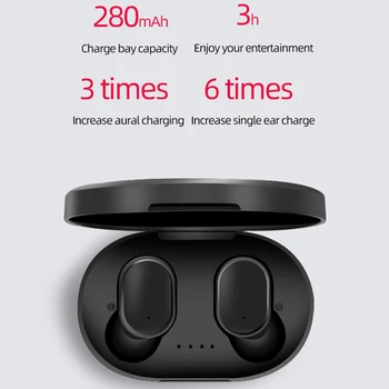 

A6S TWS Headsets Wireless Earphone Earbuds Bluetooth 5.0 IPX4 Waterproof Noise Cancelling Mic for IOS Android Smartphone