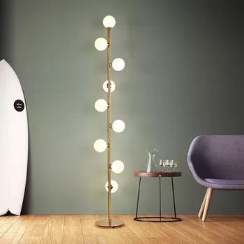 

Modern LED Living Room Standing Lamp Bedside Lights Ball Fixtures Nordic Bedroom Floor Lamps Deco Lighting Glass Home LED Bulbs