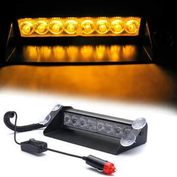 

1 Piece 12V 16W 8LED Flashing Warning Light Windshield Emergency Dash Strobe Lamp Dustproof For Car Truck Boat Yacht