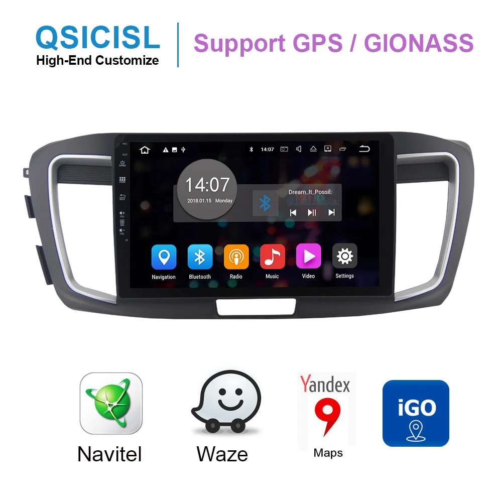 Excellent Android 9.0 car radio multimedia player for Honda Accord 9 era 2014 IPS 10.2" 1 din quad core car headunit gps navigation stereo 3