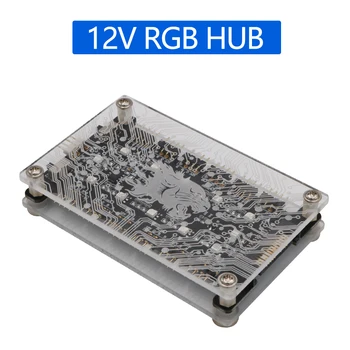 

Newest Version 12V RGB Hub with Acrylic Case and Magnetic Standoff for ASUS/MSI 12V 4Pin LED Controller
