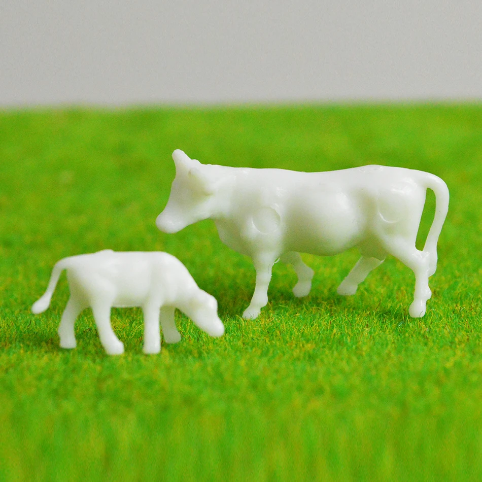 Игрушка Diorama Овцы Oxen N масштабная модель окрашенные животные Миниатюрная модель коровы лошади ферма поезд строительство пейзаж макет декорации - Цвет: 1-87 white cow
