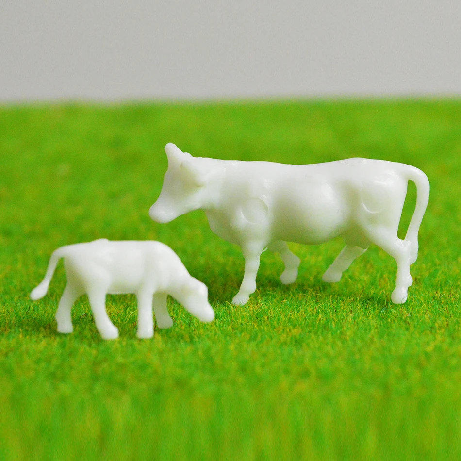 1-87 white cow Игрушка Diorama Овцы Oxen N масштабная модель окрашенные животные Миниатюрная модель коровы лошади ферма поезд строительство пейзаж макет декорации - Цвет: 1-87 white cow