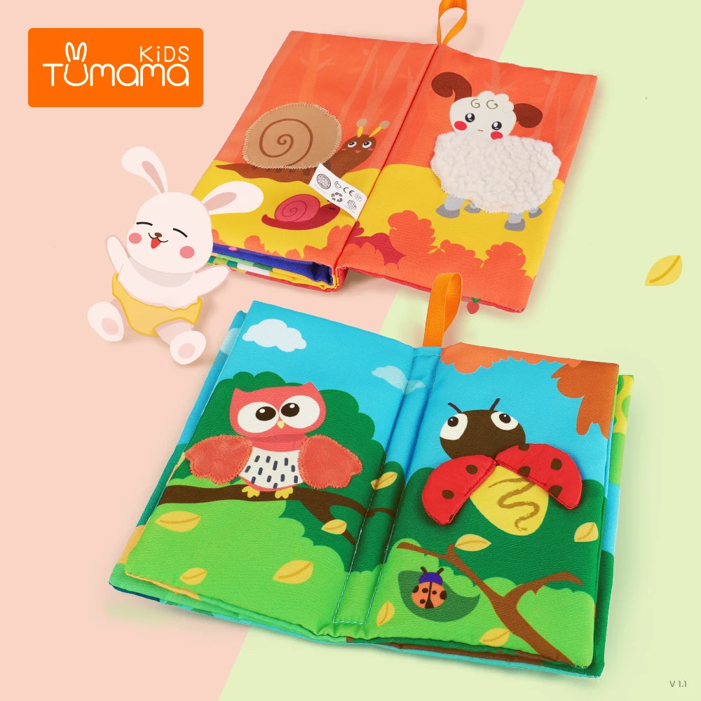 TUMAMA детские тканевые книги Обучающие Игрушки для раннего развития с животными