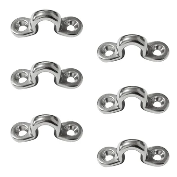 

6Pcs Stainless Steel Kayak Pad Eye Marine Boat Rigging Pad Eye Bimini Top
