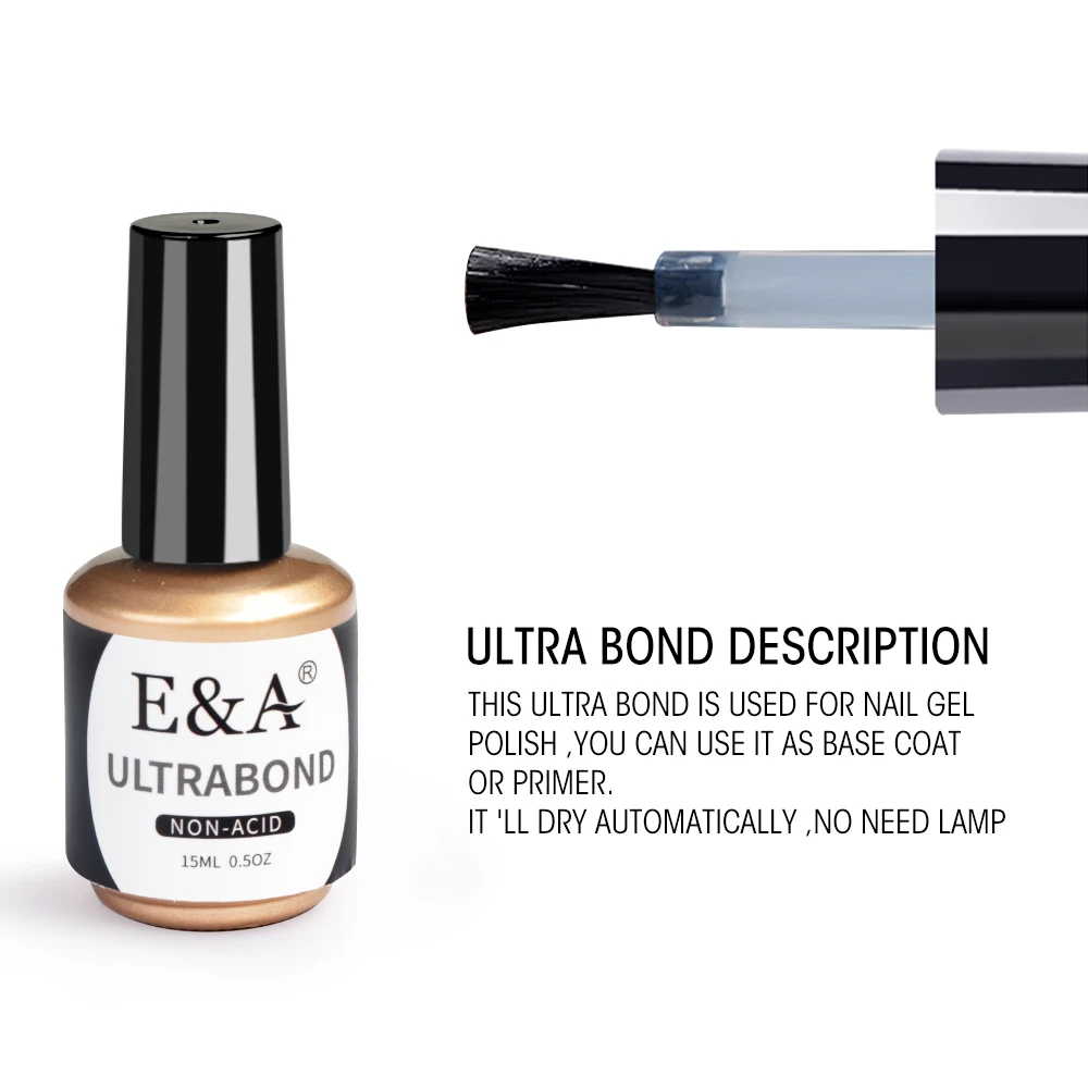 Nail Gel Top Coat Base Coat Primer Ultra bond 4pcs Set Dehydrator UV Led Diamond Long Lasting Bond Aid Gel Nail Polish Varnishes Nail Art Set
