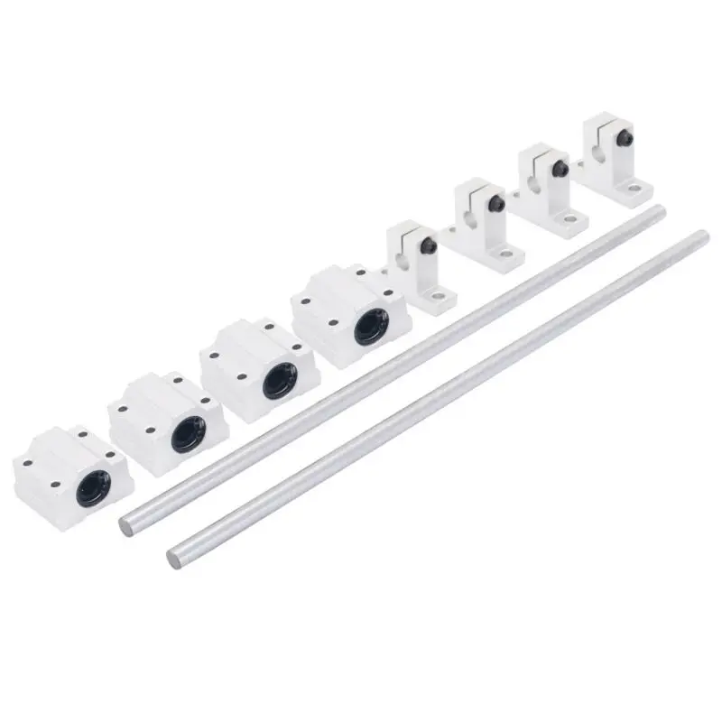 Fixed Bearing 300mm Chrome Plated SCS8UU Linear Bearing Aluminum Block Shaft Set