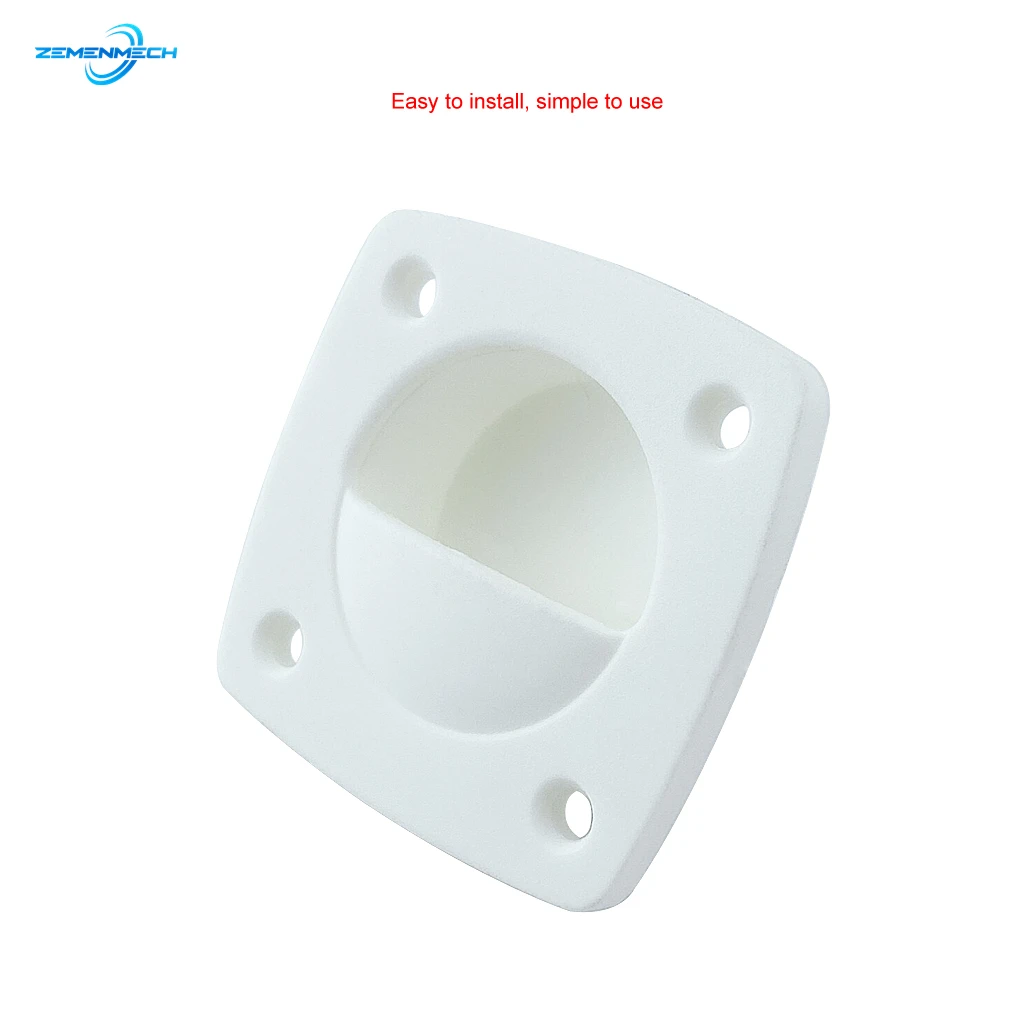 2PCS White Nylon Recessed Flush Sliding Door Handle Pull Square Hatch Pull Handle Motorboat Marine Yacht Cabin Boat Accessories