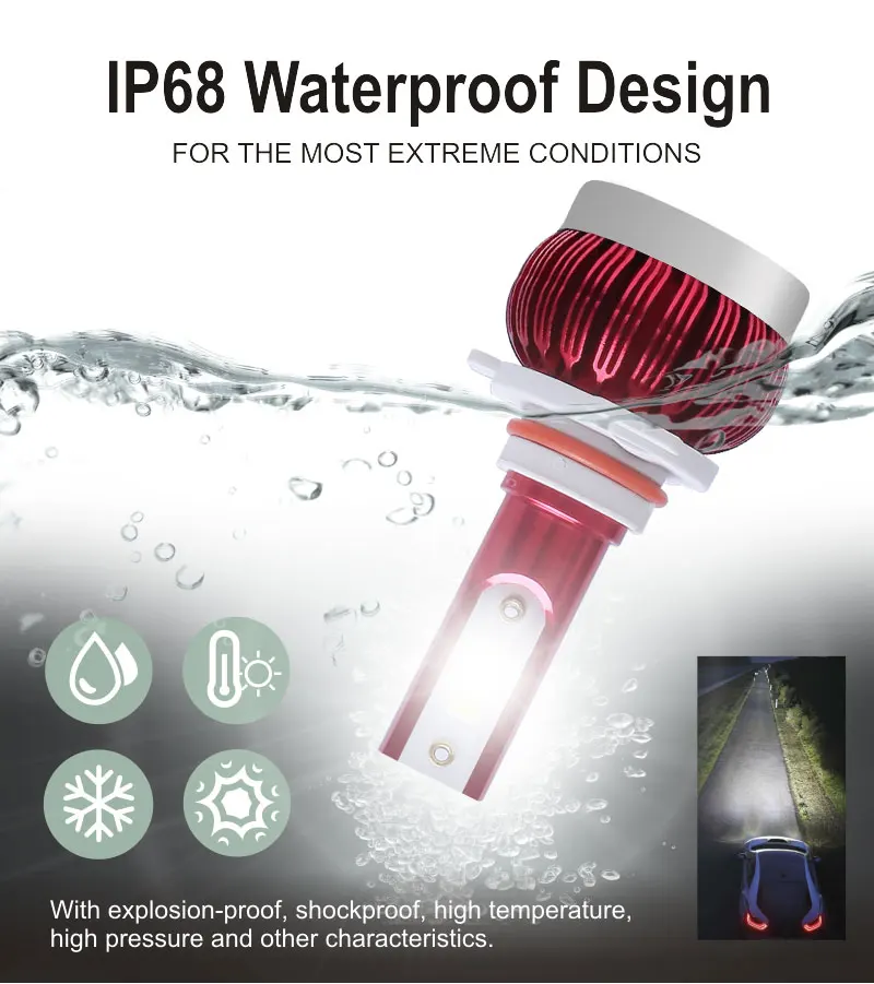 

Protable Headlight Led Bulbs Waterproof FS35 6500k H4 Led H7 H11 H1 9005 9006 6500lm Styling For Auto Car Automotivo