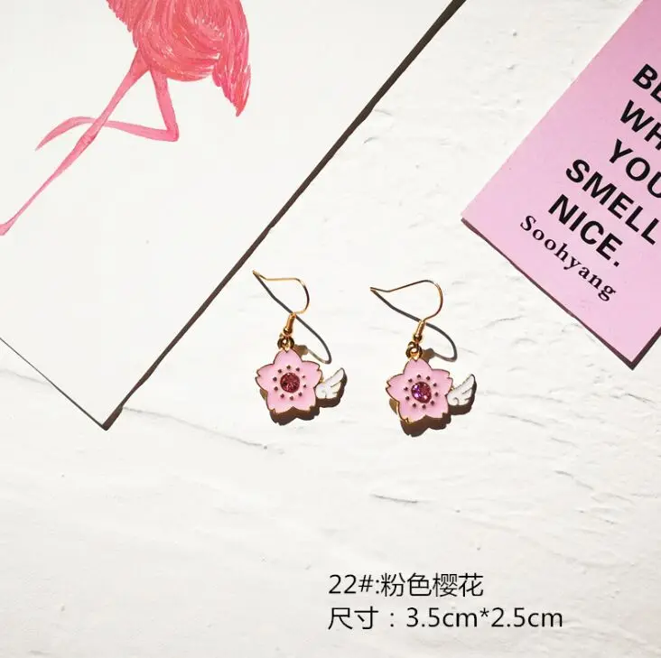 Женские милые серьги в форме розового сердца, Стильные корейские стильные элегантные модные ювелирные изделия, висячие серьги для девочек, Лепестковые серьги - Окраска металла: 5