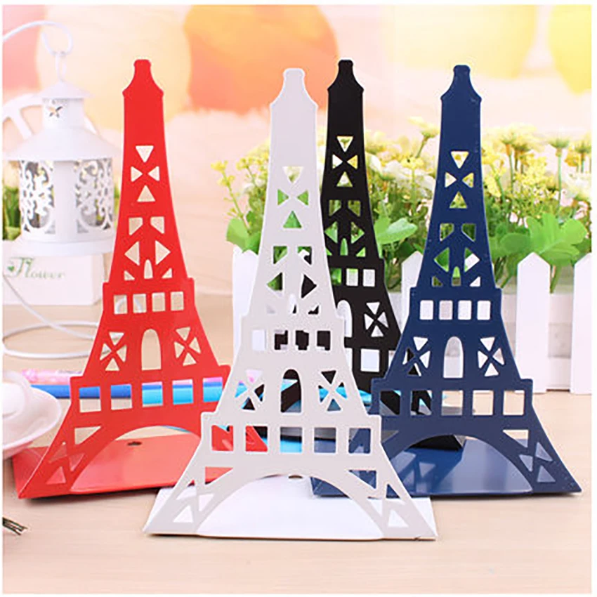

1 Pair Novelty Tower Shape Students Bookends Books Organizer Rack Stationery Office Metal Iron Book Stands Kids School Supplies