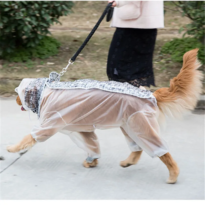Pet Waterproof Clothing Dog Raincoat Jumpsuit Big Large Dog Clothes Samoyed Shiba Inu Golden Retriever Husky Labrador Rain Coat