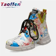 Taoffen/Женская прогулочная обувь; Зимние Теплые ботильоны; удобная легкая обувь; женские кроссовки; обувь на платформе; размеры 34-43