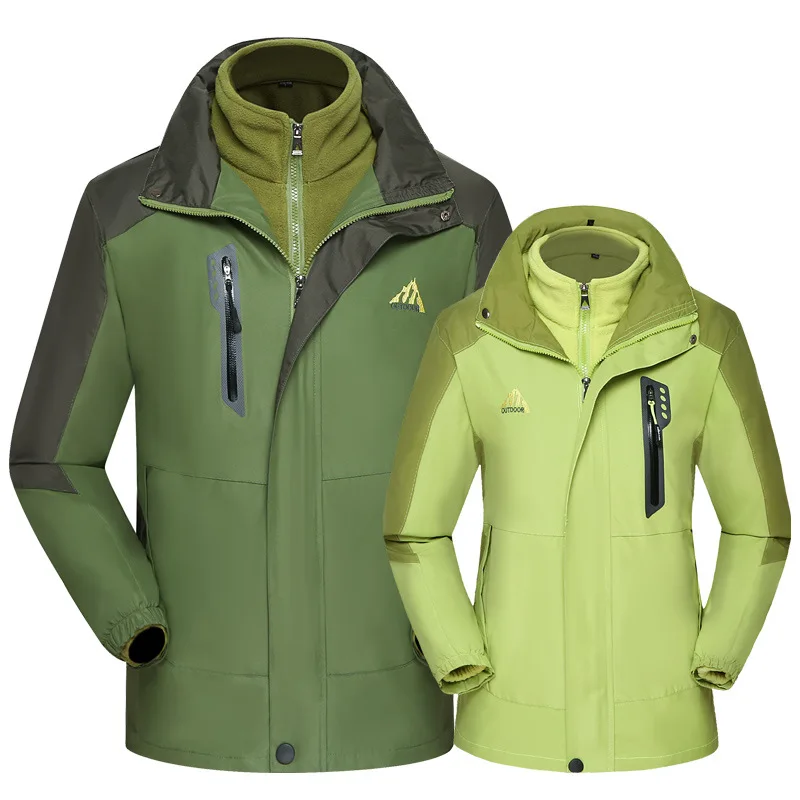 

Couple Clothes Three-in-One Raincoat Jacket Warm Mountain Climbing Ski Suit Two-Piece Set Men And Women Sports Clothing Work Clo