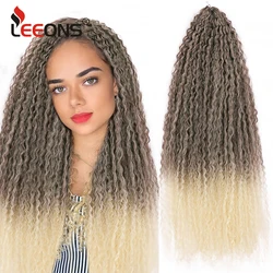 Long Ombre Ocean Wave Crochet Hair 28 Inch Deep Wave Braiding Hair 1-9 Packs Kinky Curly Crochet Hair Synthetic Crochet Hair