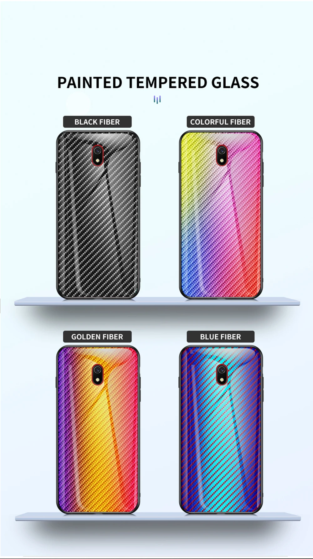 Для xiaomi redmi 8A 7A 6A чехол из твердого закаленного стекла с градиентом из углеродного волокна защитный чехол для xiaomi redmi 5 plus 6 pro 7 S2
