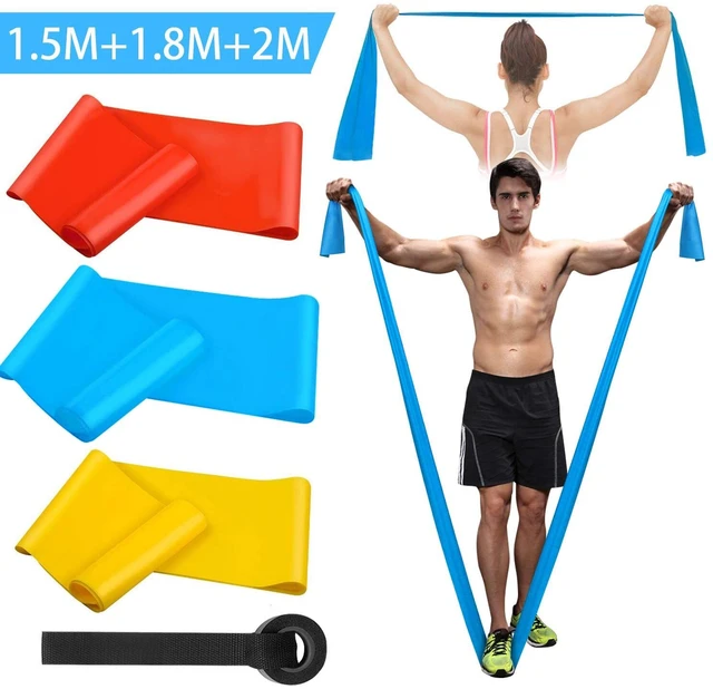 Bandas Elasticas Fitness, 3 Piezas 1.5M/1.8M/2.0M Bandas de Resistencia con  3