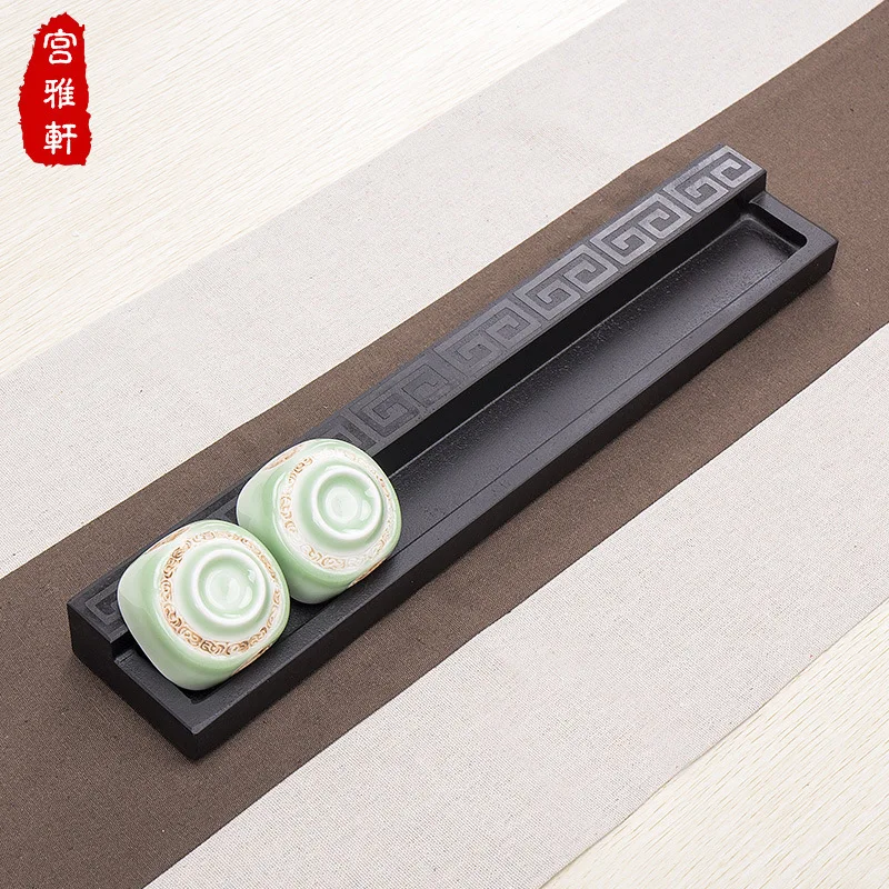 

Manufacturers Direct Selling Tea Cup Shelf Tea Set Storage Rack Household Tea Ceremony with Zero Black Stone Cup Holder Cup Sauc