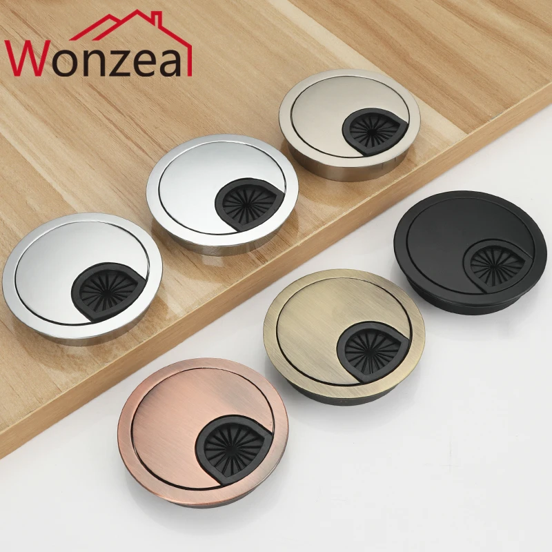 Cubierta de agujero de alambre para mesa, puerto de de redondo para ordenador, PC, ojal de escritorio, cubierta de agujero de Cable, soporte de accesorios cableado|Pasacables| - AliExpress