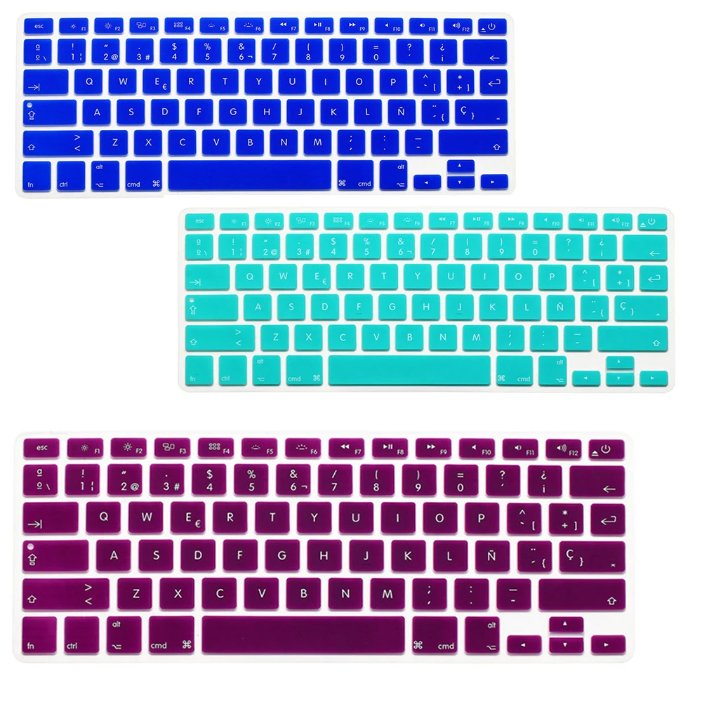 Spain Letters US Keyboard Cover Silicone Skin for Macbook New Pro 13" 15" With Touch Bar A1706 A1707 Colorful Keyboard Shell