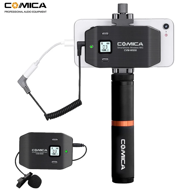 CVM-WS50(B) Comica CVM-WS50(A) 6 каналов смартфон беспроводной петличный микрофон системы для iPhone samsung huawei телефонов/DSLR камер - Цвет: CVM-WS50(B)