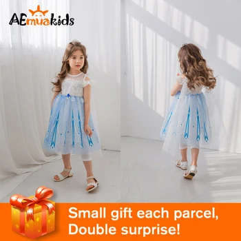 

Summer Toddler Girls Princess Dresses Casual Elsa For Kids A Line Elza Snow Queen Costume Birthday Party Lace Gowns Filles Robes