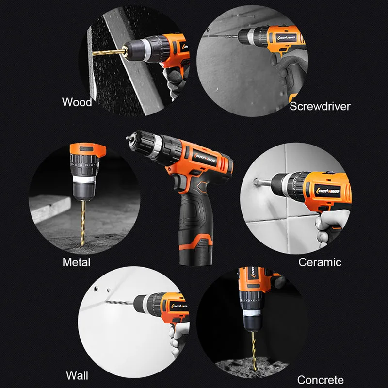 Дрель шуруповерт LOMVUM аккумуляторная 12/16/24 В|electric drill|cordless electriccordless electric drill |