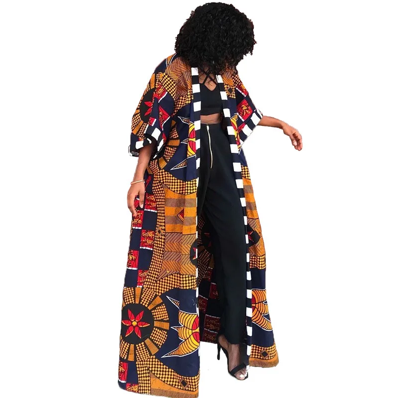 Africa Clothes For Women Dashiki Autumn Winter African Women Printing Long Shirt Cardigan Coat Dress African Dresses african dress african style t shirt