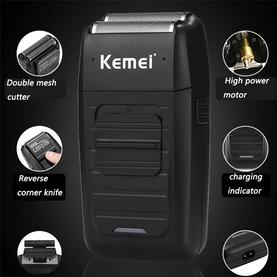 Kemei KM-1102 перезаряжаемая Бритва для мужчин уход за лицом многофункциональная Бритва мужская сильная бритва