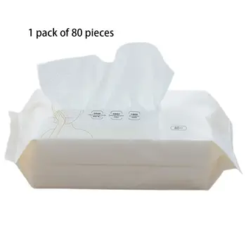 

80pcs/pack Disposable Cotton Face Tissue Towel Wipes Makeup Remover Facial Cleansing Washcloth Pearl Home Travel Wet Dry