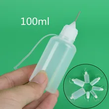 1 шт 100 мл пустая выдавливаемая бутылка игла наконечник иглы выдавливающая пустая бутылка крышка с металлической иглой белые пластиковые бутылки-капельницы