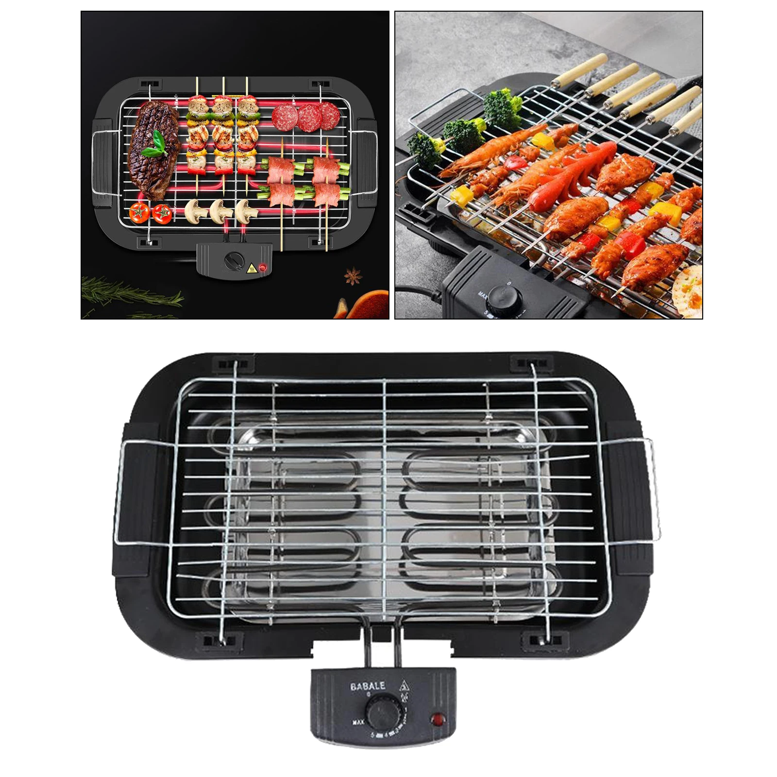 Electric Table Top Grill BBQ Barbecue Garden Camping Cooking Indoor 1300W